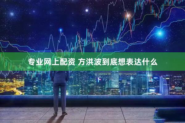 专业网上配资 方洪波到底想表达什么