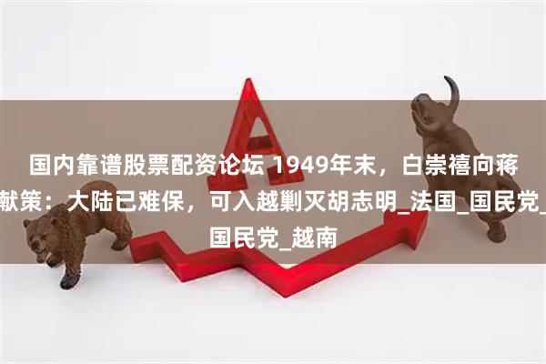 国内靠谱股票配资论坛 1949年末，白崇禧向蒋介石献策：大陆已难保，可入越剿灭胡志明_法国_国民党_越南